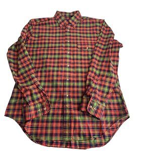 Hathaway Bright Plaid Button Up long Sleeve Shirt Size L